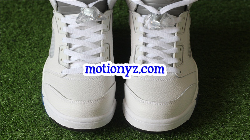 Authentic Air Jordan 5 Retro Metallic White